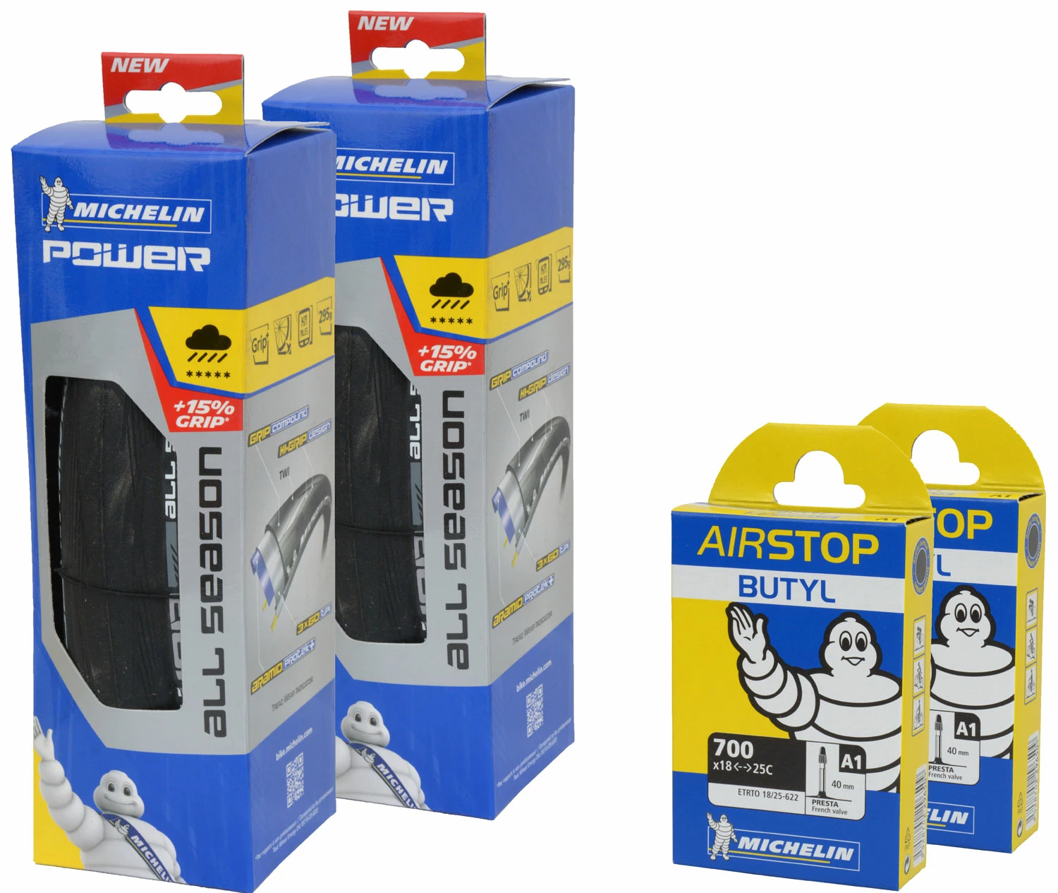 Michelin Power All Season 2er Set + A1 Airstop Butyl 1 Michelin Power All Season 2er Set + A1 Airstop Butyl