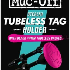Muc-Off Stealth Tubeless Support D'étiquette Et Valve 44mm Kit -Vélo de route Soldes Muc Off Stealth Tubeless Tag Halter 44mm Ventil Kit 2